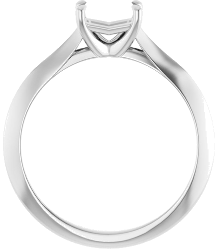 14K White 6x4 mm Emerald Solitaire Engagement Ring Mounting (2)