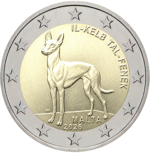 2026 Malta Куче Il Kelb tal Fenek монета 2 евро (1)