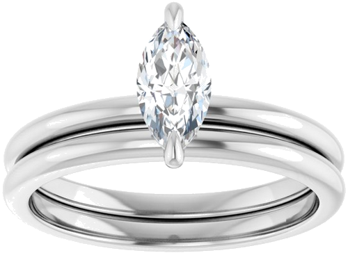 14K White  8x4 mm Marquise Solitaire Engagement Ring Mounting (8)