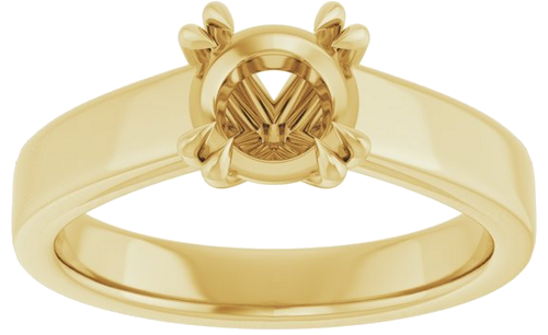 10K Yellow 6.5 mm Round Engagement Ring Mounting (3)