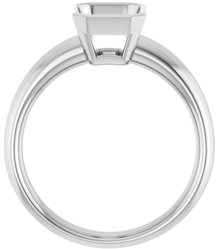 14K White 8x6 mm Emerald Engagement Ring Mounting (2)