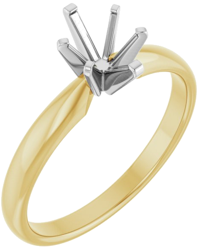 Sužadėtuvių Žiedas „Solitaire“ 585 Baltojo Ir Geltonojo Aukso Oval 7mm x 5mm (1)