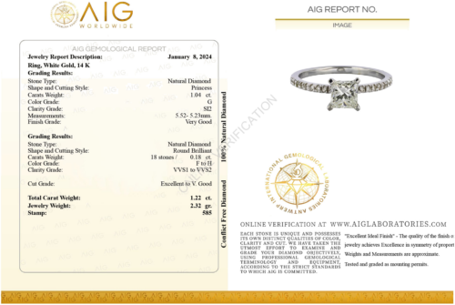 1,22 ctw G/SI2 ir F-H/VVS1-VVS2 natūraliais deimantais inkrustuotas auksinis sužadėtuvių žiedas (3)