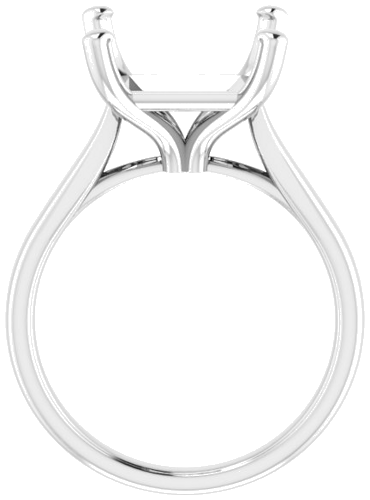 14K White 10 mm Square Engagement Ring Mounting (2)
