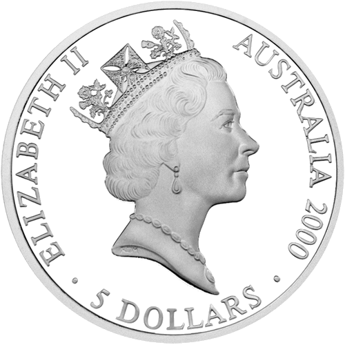 2000 Олимпиада в Сиднее Кенгуру Австралия сребърна монета (2)