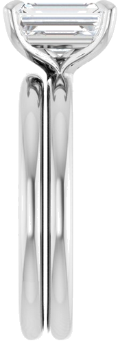 Platinum  8x6 mm Emerald Solitaire Engagement Ring Mounting (9)