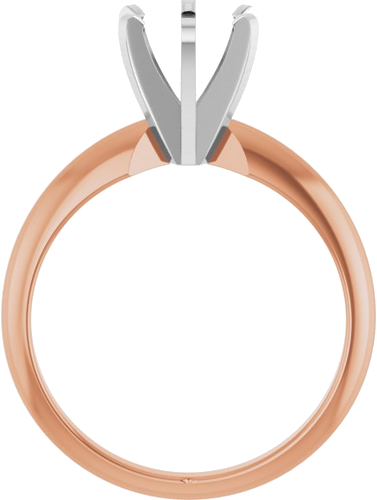 14K Rose White 6-6.6 mm Round Heavy 6-Prong Engagement Ring Mounting (2)