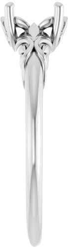 14K White  7x5 mm Oval Solitaire Engagement Ring Mounting (4)