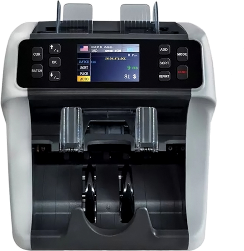 Dviejų skyrių banknotų tikrinimo/skaičiavimo/rūšiavimo aparatas Pro Wise 900 (2)