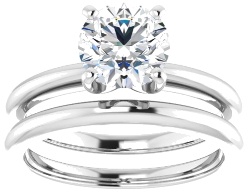 Platinum  7 mm Round Solitaire Engagement Ring Mounting (8)