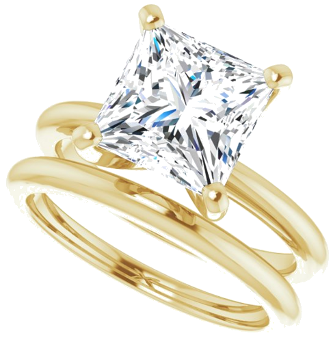 14K Yellow  8 mm Square Solitaire Engagement Ring Mounting (10)