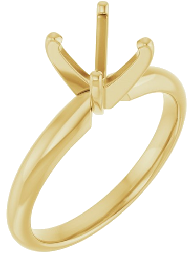 Sužadėtuvių Žiedas „Solitaire“ 585 Geltonojo Aukso Round 6mm x 6.6mm (1)