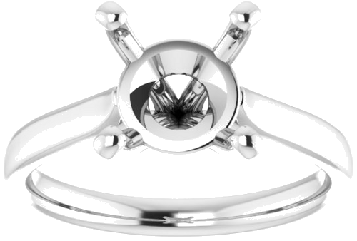 Platinum 9 mm Round Engagement Ring Mounting (3)