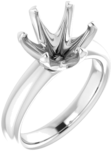 Sužadėtuvių Žiedas „Solitaire“ 585 Baltojo Aukso Round 10mm (1)