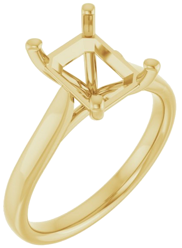 Sužadėtuvių Žiedas „Solitaire“ 585 Geltonojo Aukso Emerald 9mm x 7mm (1)