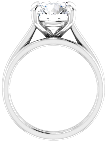 14K White  9.4 mm Round Solitaire Engagement Ring Mounting (7)