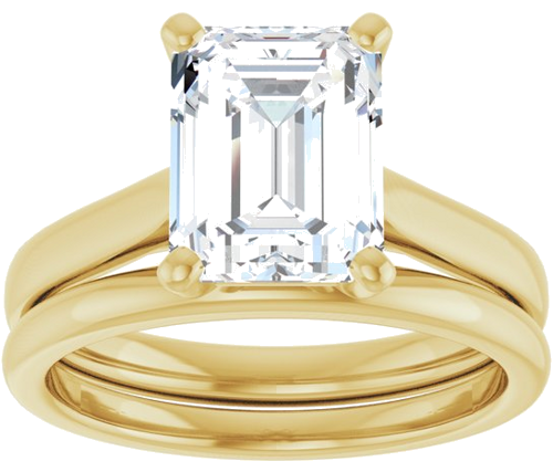 Sužadėtuvių Žiedas „Solitaire“ 585 Geltonojo Aukso Emerald 9mm x 7mm (8)