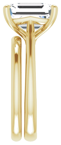 Sužadėtuvių Žiedas „Solitaire“ 585 Geltonojo Aukso Emerald 10mm x 8mm (9)