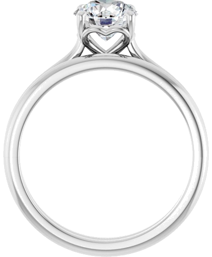 Sužadėtuvių Žiedas „Solitaire“ 585 Baltojo Aukso Round 6.5mm (7)