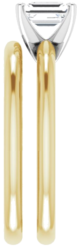 14K Yellow   White  6x4 mm Emerald Solitaire Engagement Ring Mounting (9)