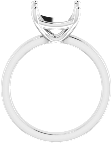 14K White 9 mm Asscher Solitaire Engagement Ring Mounting (2)