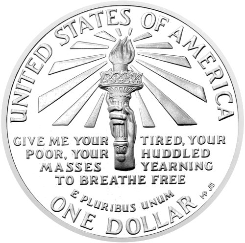 1986 Statue of Liberty USA 1 Dollar Silver Coin (2)