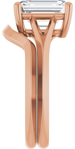 14K Rose 9x7 mm Emerald Solitaire Engagement Ring Mounting (9)