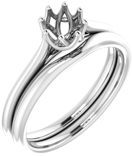 14K White 5.2 mm Round Solitaire Engagement Ring Mounting (6)