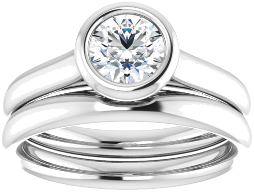 14K White  5.5 mm Round Solitaire Engagement Ring Mounting (8)