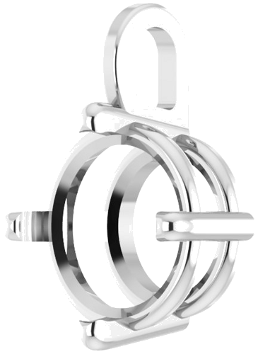 Pakabukas „Solitaire“ 585 Baltojo Aukso Round 8.5mm (2)