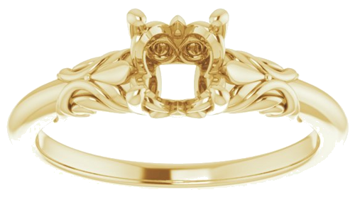 14K Yellow  6 mm Round Solitaire Engagement Ring Mounting (3)