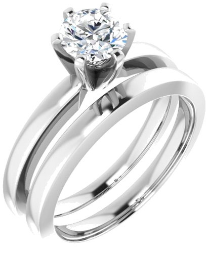 14K White 5.8 mm Round Solitaire Engagement Ring Mounting (6)