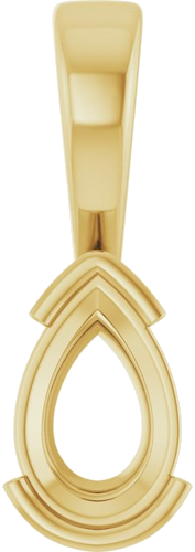 Pakabukas „Half-Bezel Solitaire“ 585 Geltonojo Aukso Pear Shape 8.5mm x 5.5mm (1)
