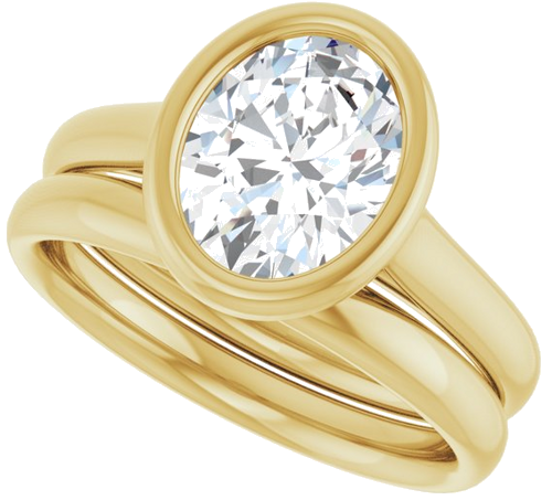18K Yellow  9x7 mm Oval Solitaire Engagement Ring Mounting (10)
