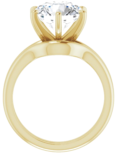 14K Yellow  10 mm Round Solitaire Engagement Ring Mounting (7)