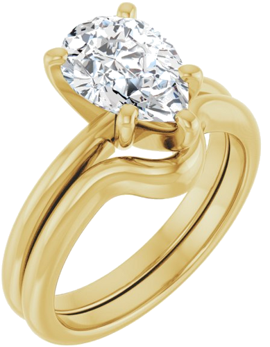 14K Yellow  10x7 mm Pear Solitaire Engagement Ring Mounting (6)