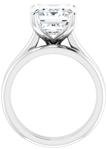 14K White 11x9 mm Emerald Solitaire Engagement Ring Mounting (7)