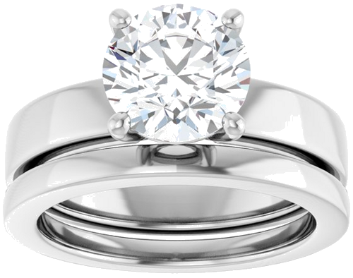 14K White 8.2 mm Round Solitaire Engagement Ring Mounting (8)