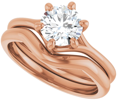 14K Rose 6.5 mm Round Engagement Ring Mounting (10)