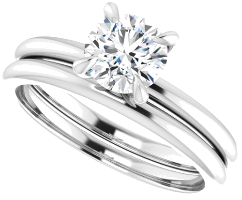 Platinum  6 mm Round Solitaire Engagement Ring Mounting (10)