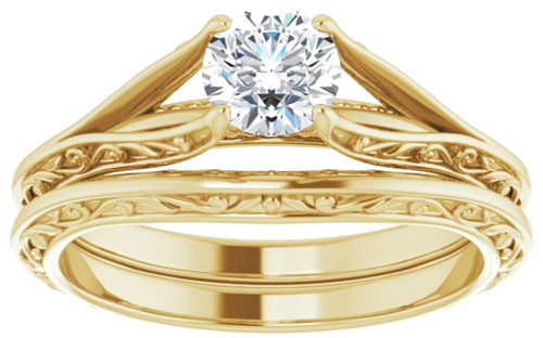 14K Yellow 5.2 mm Round Engagement Ring Mounting (8)