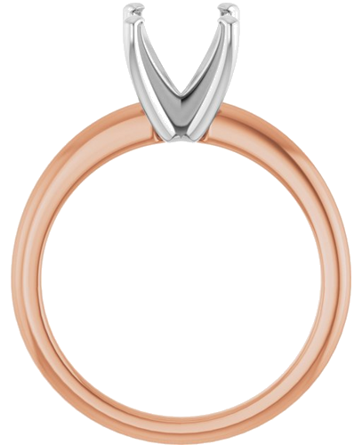 14K Rose   White  8 mm Round Solitaire Engagement Ring Mounting (2)