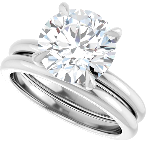 14K White 9.4 mm Round Solitaire Engagement Ring Mounting (8)