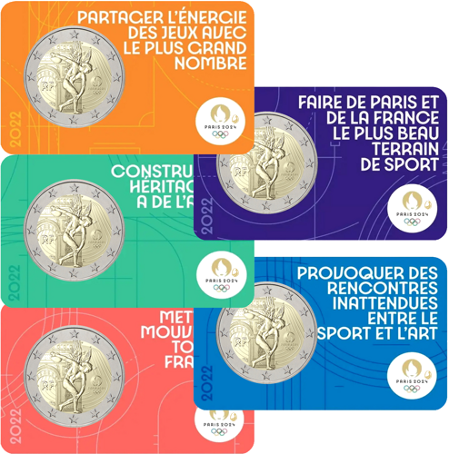 2022 France Paris 2024 Olympic Games 2 Euro BU Coin (1)