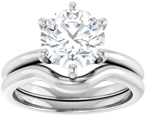 Platinum  8.2 mm Round Solitaire Engagement Ring Mounting (8)