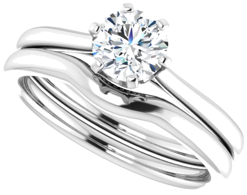 14K White 5.5 mm Round Engagement Ring Mounting (7)