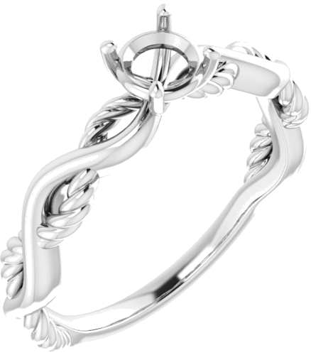 Sužadėtuvių Žiedas „Infinity-Inspired“ 585 Baltojo Aukso Round 4.8mm (1)