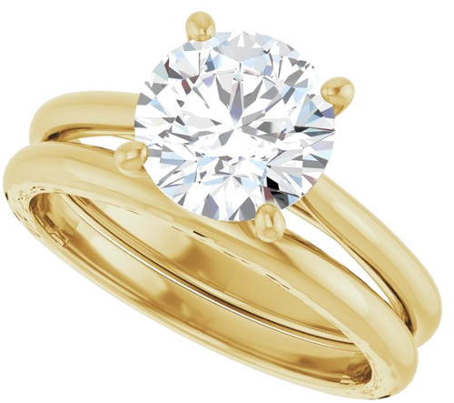 14K Yellow 8 mm Round Solitaire Engagement Ring Mounting (10)
