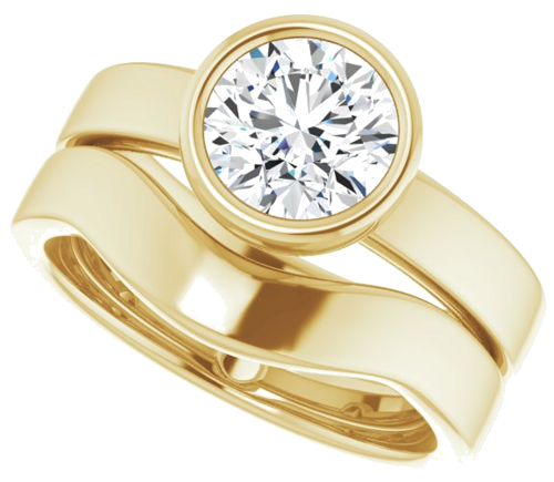 14K Yellow 7 mm Round Solitaire Engagement Ring Mounting (10)
