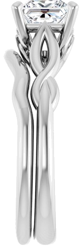 Sužadėtuvių Žiedas „Solitaire“ 585 Baltojo Aukso Square 5.5mm (9)